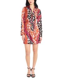 Donna Morgan - Long Sleeve Mini Dress - Lyst