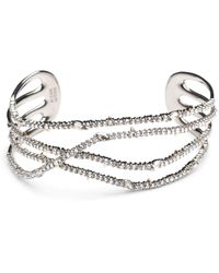 Alexis Bittar Silver Plated Pave Orbiting Cuff Bracelet - Metallic