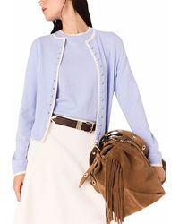 Maje - Wool Cardigan With Rhinestones - Lyst