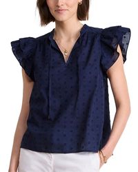 Vineyard Vines - Double Ruffle Flutter Sleeve Top - Lyst