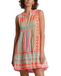 Elan - V Neck Mini Swim Cover-Up Dress - Lyst