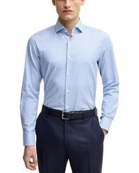 BOSS - Hank Slim Fit Check Dress Shirt - Lyst
