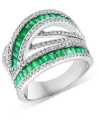 Bloomingdale's Fine Collection - Emerald & Diamond Crossover Statement Ring - Lyst