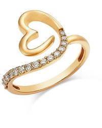 Bloomingdale's Fine Collection - Diamond Open Heart Twist Ring - Lyst