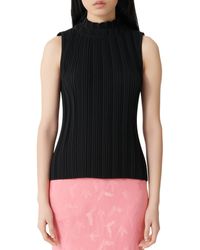 Maje Lockally Pleated Top - Black
