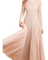 Needle & Thread - Sequin Cascade Round Neck Gown - Lyst