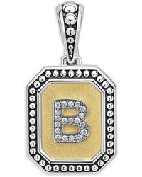 Lagos - Signature Caviar Sterling & 18K Octagon Diamond A Initial Charm, 0.05 Tcw - Lyst