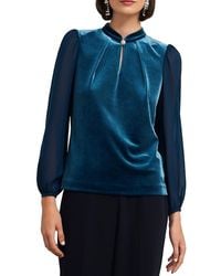 Hobbs - Rosalie Velvet Blouse - Lyst