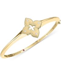 Roberto Coin - 18K Venetian Princess Diamond Flower Bangle Bracelet - Lyst