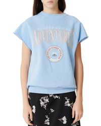 Maje Tollege Graphic Sweatshirt - Blue