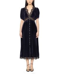 Sea - Clarice Puff Sleeve Midi Dress - Lyst