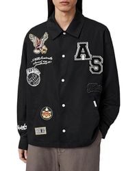 AllSaints - Soundman Coach Varsity Patch Shirt - Lyst