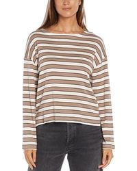 Three Dots - Rumi Striped Boat Neck Top - Lyst