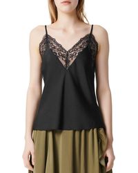 Maje Lace - Trim Camisole - Black