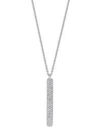 Bloomingdale's - Diamond Pavé Linear Bar Pendant Necklace In 14k White Gold - Lyst