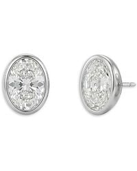 Shashi - Oval Cubic Zirconia Bezel Stud Earrings - Lyst