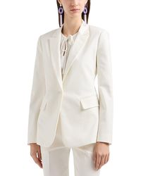 Emporio Armani - Stretch Cotton Single Breasted Blazer - Lyst