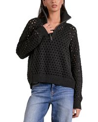 Elan - Open Knit Half Zip Sweater - Lyst