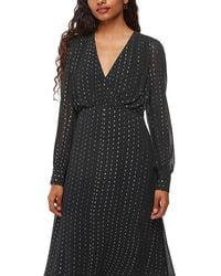 Whistles - Petites Metallic Stripe Midi Dress - Lyst