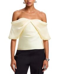 McQueen - Off-The-Shoulder Satin Top - Lyst
