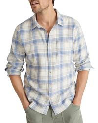 Marine Layer - Cotton Stretch Plaid Regular Fit Button Down Selvage Shirt - Lyst
