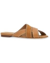 Tod's - Leather & Suede Slide Sandals - Lyst