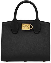 Ferragamo - Salvatore Studio Box Mini Leather Top Handle Bag - Lyst