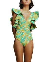 ALÉMAIS - Cristina Ruffle One Piece Swimsuit - Lyst