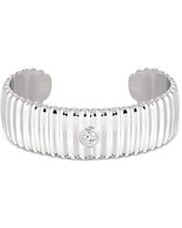 Ettika - Crystal Solitaire Ribbed Cuff Bracelet - Lyst