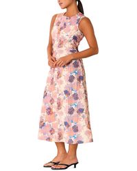 Whistles - Petite Floral Textured Midi Dress - Lyst