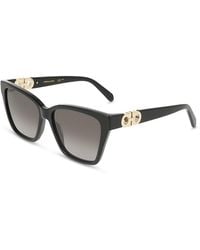 Ferragamo - Gancini Hinge Angular Square Sunglasses, 57Mm - Lyst