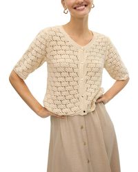 Vero Moda - O Neck Button Cardigan - Lyst