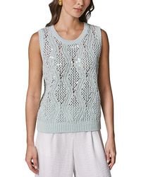 Donna Karan - Open Stitch Sequin Knit Tank - Lyst