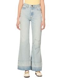 Sandro Denim Patty Embroidered High Rise Straight Jeans In Blue Jean ...