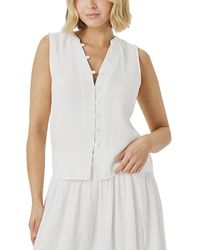 Splendid - Ava Gauze Button Front Tank - Lyst