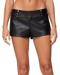 Edikted - Reese Studded Faux Leather Micro Shorts - Lyst