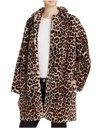 Sandro Boma Leopard-print Fur Coat - Multicolour