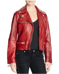 true religion red leather jacket