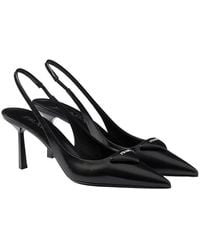 Prada - Brushed Leather Slingback Pumps - Lyst