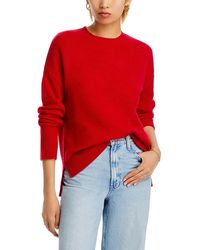 Aqua - Cashmere Drop Shoulder High Low Crewneck Sweater - Lyst