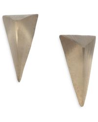 Alexis Bittar Lucite Pyramid Post Earrings - White