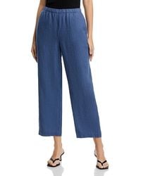 Eileen Fisher - Linen Straight Leg Pull On Pants - Lyst