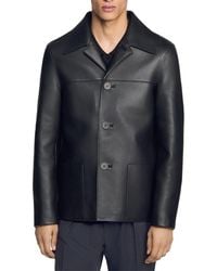 Sandro - Philip Buttoned Lambskin Jacket - Lyst