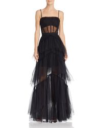 bcbgmaxazria tulle corset essential gown in black $498 from bloomingdales
