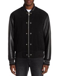 Versace Jeans Couture - Mixed Media Varsity Jacket - Lyst
