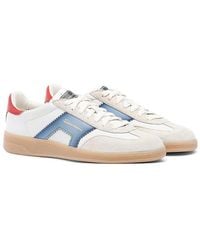Santoni - Leather And Suede Dbs Oly Sneakers - Lyst