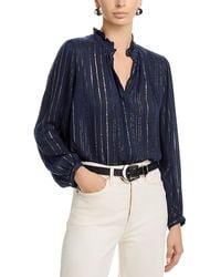Velvet By Graham & Spencer - Cynthia Metallic Threaded Blouse - Lyst