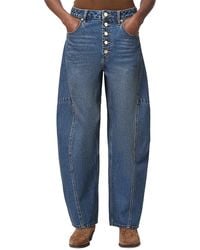 AllSaints - Carter Button Fly Mid Rise Barrel Jeans - Lyst