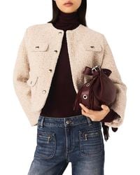 Maje - Short Boucle Tweed Jacket - Lyst