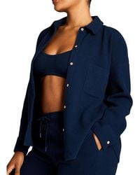 NEGATIVE - Waffle Knit Shirt Jacket - Lyst